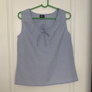 Nina Light Blue Pinstripe Tank Top